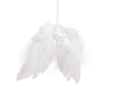 Závěsná křídla z přírodního peří, 10 cm, 6ks
