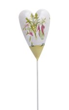 Kovové srdce zápich s potiskem, 27cm, 4ks