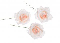 Svazek hlaviček pěnových růží na drátku Ø6cm/dl.10cm - 8ks