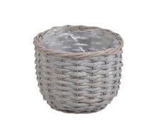 Proutěná nádoba na aranžování s igelitovou výstelkou Ø17 x H14 cm