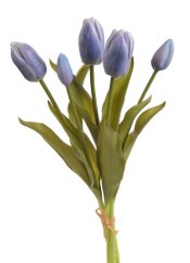 Svazek tulipánů z měkčeného plastu hlavička 6cm, celkem dl. 40 cm - 5ks