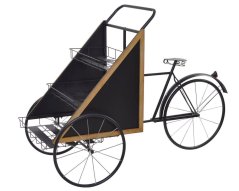 Kovová tříkolka s košíky na umístění květin 172cmLx79cmWx120cmH