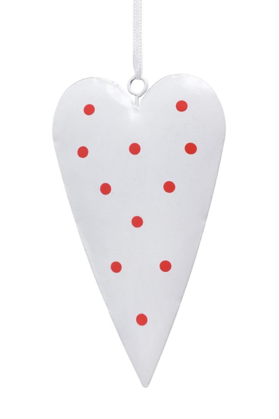 Dekorace plechové srdce s potiskem 12 x 7cm - závěs