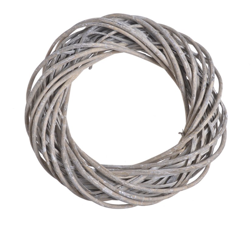 Proutěný věnec z různých druhů proutí Ø 35cm/tl.6,5cm