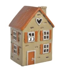 Keramický domek - svícen na light svíčku .11,5cmL x 8,5cmW x 16,5cmH