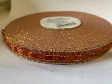 Rypsová stuha s vetkanou atlasovou stuhou 1,2cm/25m