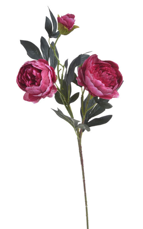 Umělé pivoňky na stonku s listy květ Ø 10 cm, dl.76 cm