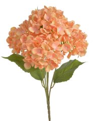 Kytice umělých hortenzií s 5 květy a listy, květ Ø 12cm, dl.celkem 50cm