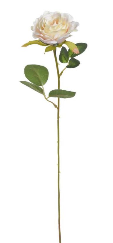 Umělá rozkvetlá růže, květ Ø6cm/dl.52cm