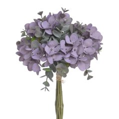Kytice umělých hortenzií a eukalyptů dl. 26cm