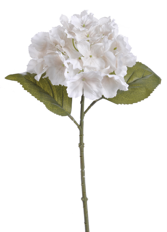 Umělá střední hortenzie na stonku s listy, hlavička Ø13cm/dl.36cm