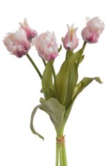 Svazek umělých papouščích tulipánů hlavička 5,5cm, celkem dl. 46 cm - 5ks
