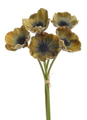 Svazek květů anemone na stonku dl. 29cm - 5 ks