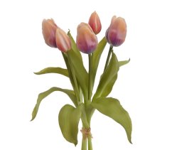 Svazek tulipánů z měkčeného plastu hlavička 6cm, celkem dl. 30cm - 5ks