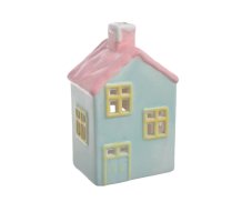 Keramický domek - svícen na light svíčku  6,1cmL x 8,4cmW x 13,3cmH