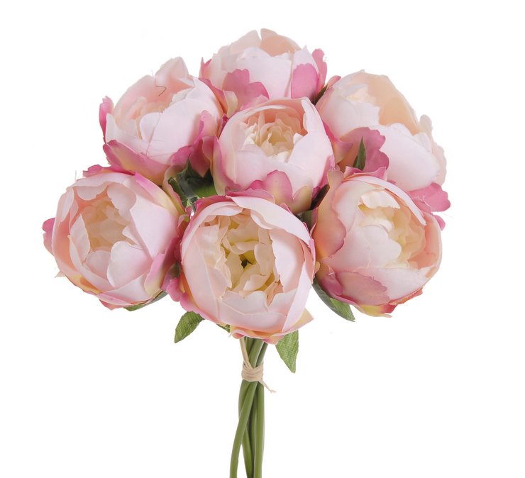 Svazek umělých pivoněk, květ Ø 7cm, dl.25cm 7ks _S06