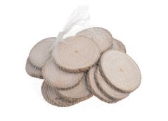 Dekorace přírodní pláty dřeva 3-4cm∅ x 0,5cmH. - 300g