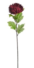 Umělá chryzantema s listy, květ Ø 9cm, dl. 59cm