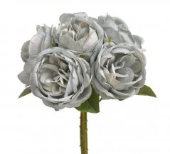 Růže s listy, svazek 6 stonků, dl. 28 cm, barva 26