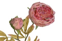 Umělá pivoňka s květem a poupětem, květ Ø10cm/ celková dl.72cm