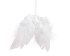 Závěsná křídla z přírodního peří, 10 cm, 6ks