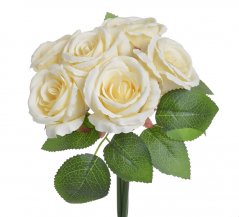 Kytice umělých růží s listy, květ Ø 7cm/celkem dl.29 cm