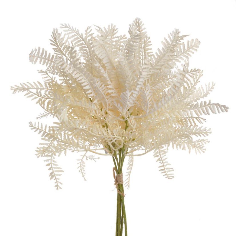 Umělé kapradí 46 cm, 5ks - krémové 01