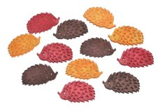 Podzimní dřevěné výseky ve tvaru ježka vel. 4cm, tl. 0,2cm - 12ks