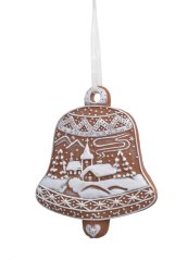 Dekorace zvonek jako z perníku 8,5cmLx1,5cmWx10cmH