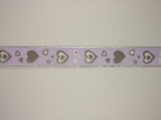 Tkaná stuha s motivem srdíček 2,5cm/20m