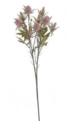 Umělá větvička kvetoucího bodláku s 10 květy dl. 70cm