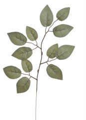 Umělá větvička s  listy  list dl. 5 - 7 cm, větev dl. 47 cm - 12ks