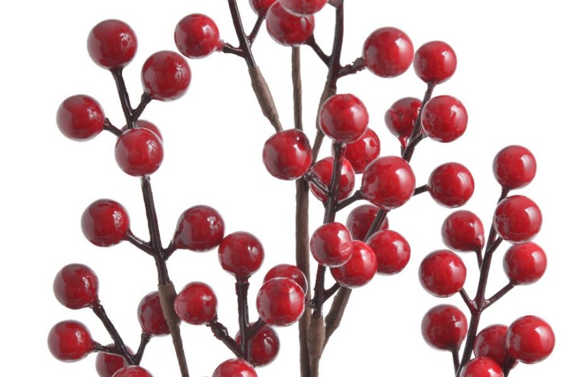 Dekorace umělá větev s kuličkami Ø 1,5cm, celkem dl. 86cm