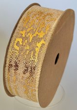 Jutová tužená stuha s metaloplastem 4cm/dl.15m