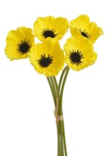Svazek květů anemone na stonku dl. 29cm - 5 ks