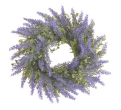 Dekorační věnec z větviček různých travin a levandule Ø 42cm