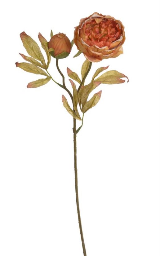 Umělá pivoňka s květem a poupětem, květ Ø10cm/ celková dl.72cm