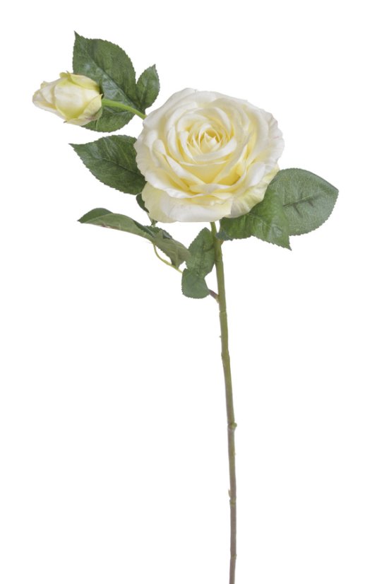 Umělá exkluzivní růže s květem a poupětem. květ Ø10cm/celkem dl.69cm