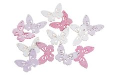 Dřevěný výsek motýl 4 cm, barevný mix, 4 cm, 12ks
