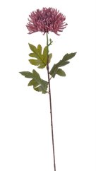 Umělá chryzantema s listy, 84 cm