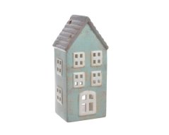 Keramický domek - svícen na light svíčku 8,2cmL x 6,7cmW x 17,5cmH