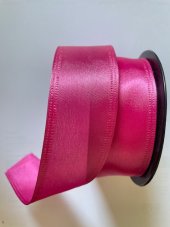 Atlasová jednobarevná stuha oboulícní 4cm/10m - růžová
