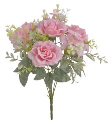 Kytice umělých růží - květ Ø 6 cm, celkem dl.30 cm