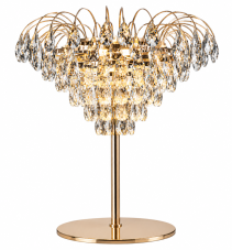 Dobíjecí LED lampa na dál. ovládání, změna barvy teplá/studená, kov/sklo Ø 59cm celkem 63cmH