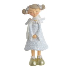 Vánoční dekorace figurka anděl 8,5cmLx6,5cmWx19,5cmH