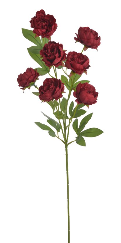 Trs umělých čínských pivoněk se sedmi květy, květ Ø 6 cm, dl 72 cm