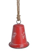 Dekorace kovový zvonek s jeleny (21cmØx21cmH) 45cmH - závěs