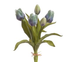 Svazek tulipánů z měkčeného plastu hlavička 6cm, celkem dl. 30cm - 5ks
