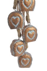 Dekorace kovové kravské zvonce 4,5cmL x 2,5cmW x 55cmH - 5ks - závěs