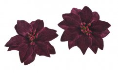 Hlavička vánoční hvězdy - Poinsettia , květ 12cm - 2ks